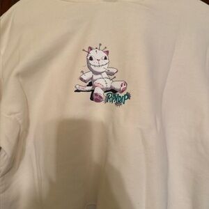 Ripndip Cream Hoodie with Voodoo Cat Graphic